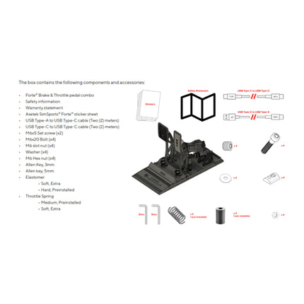 Asetek Sim Racing Forte Brake & Throttle Pedal Set