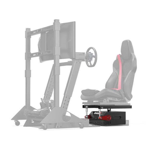 Dynamic X DX2 Ultra Sim Motion platform / seat mover shown on a sim racing rig cockpit - Sim Scapers UK