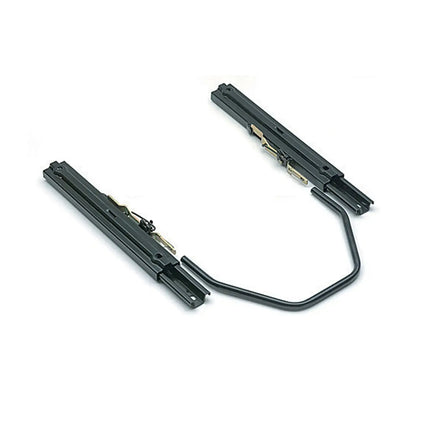 Detail shot of adjustable slide runners in black metal construction