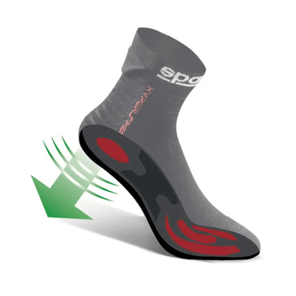 Packaging of racing socks displaying product information